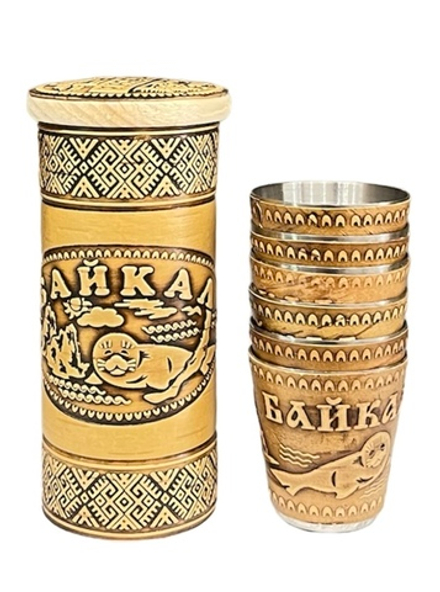 Тубус со стопками "Байкал" 10 см (6 стопок)