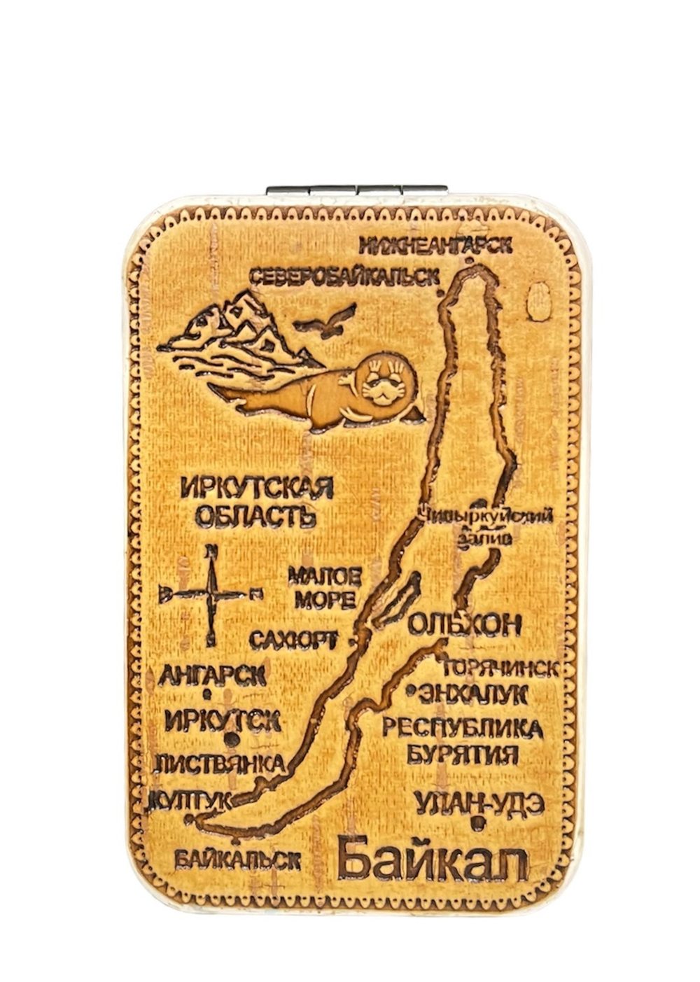 Зеркало береста. Ручная работа.
